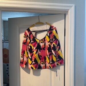 Vibrant Women's Abstract Top and Matching Skirt
